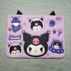Sanrio Kuromi Purple Silicone Tablet Case 3D Space Theme Pop Out Stand Kawaii